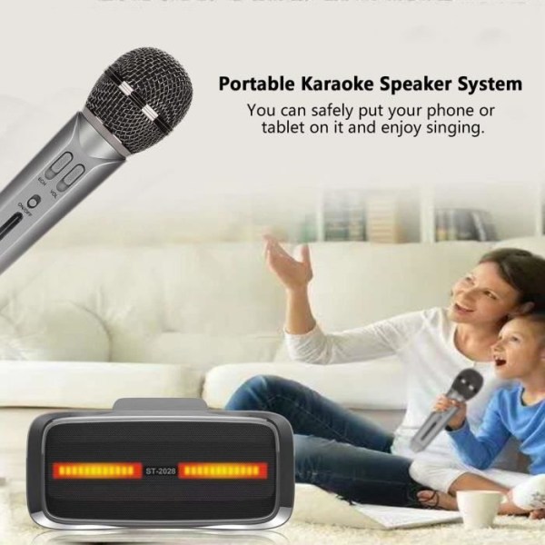 Tbest Portable Karaoke Speaker System ST‑2028 Portable Bluetooth Karaoke Speaker System med 2 mikrofoner