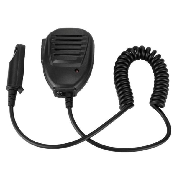 HURRISE Vattentät bärbar axelmikrofon med lampa Walkie Talkie Handhållen Mic för BF-A58/BF-UV9R/BF-9700(Svart)