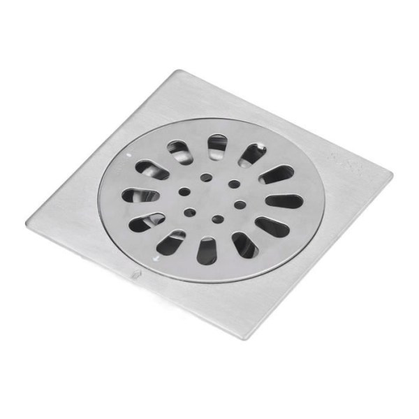 HURRISE Golvavlopp i rostfritt stål Fyrkantigt golvbrunn i rostfritt stål med filter Avtagbart lock för köksrum