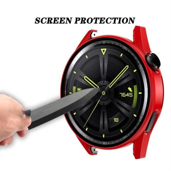 HURRISE Skärmskyddsfodral för Watch GT3 46mm Röd Tillverkad av mjuk PC och silikon