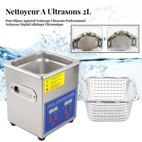 BEL 2L rostfritt stål Digital Ultrasonic Cleaner Ultra Sonic Bath Heating Timer