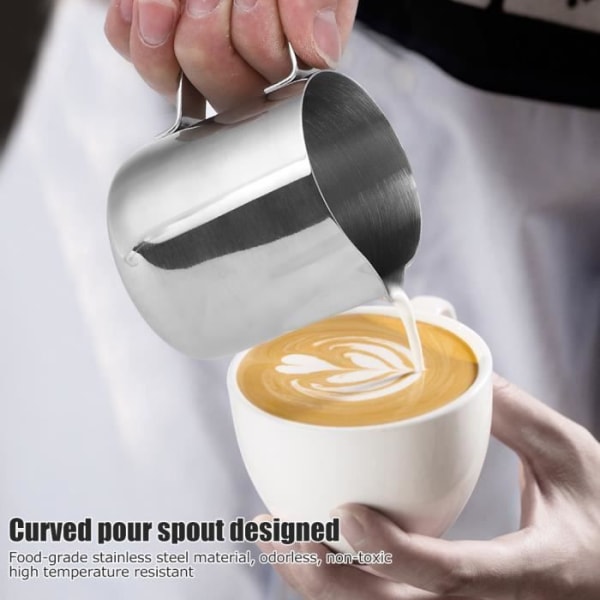 HURRISE Skummande kanna rostfritt stål Kaffeskumning kanna kopp Latte Art Tillbehör för butiksbruk