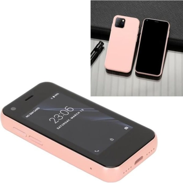 LIX-XS11 Mini Mobiltelefon 2,5 tum WiFi GPS 1GB 8GB Quad Core Android Smart Phone för studenter (rosa)