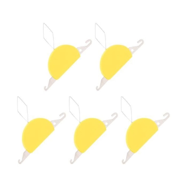 BEL-7643670019595-Nålträdsverktyg 5 delar Mjuk mjuk nålträdare Liten bärbar gul sömnadsverktyg för mode