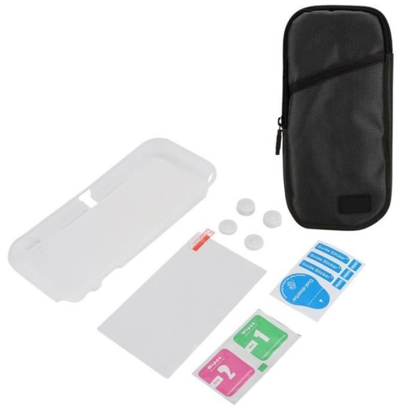 HURRISE Gaming förvaringsväska 7 i 1 handväska Kit Bärbart skyddsöverdrag för Switch Lite spelkonsol Svart (svart)