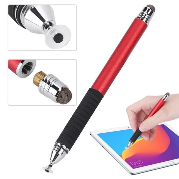 HURRISE Pekskärm Stylus Pen 2 i 1 Pekskärm Penna Kondensator Penna för iPhone iPad Samsung Röd