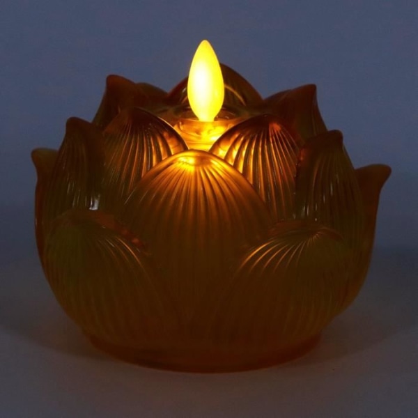 WEI Buddhist Lamp Simulering Färgglad Emalj Elektronisk Candle Light Buddha Buddhist Decoration