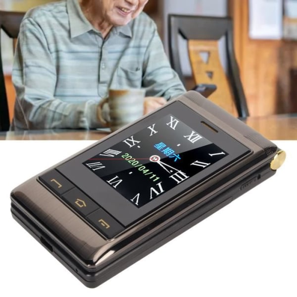 HURRISE Flip Phone 3,0-tums Flip-mobiltelefon för seniorer, stora knappar, mobiltelefoner.