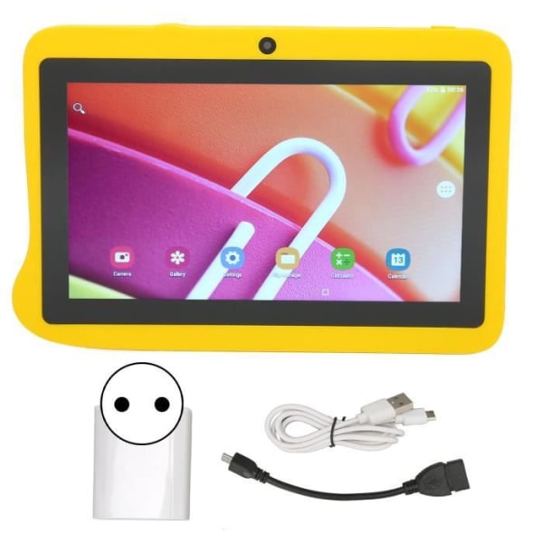 BEL-7643669799347-Toddler Tablet 7-tums surfplatta Mt6592 8 Core CPU 2.4G 5G Wifi 4Gb 32Gb för Android 10 Yellow