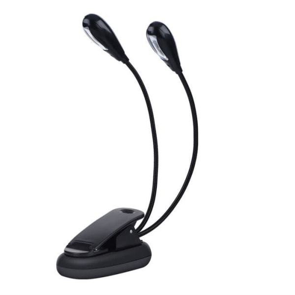 Tbest Clamp Lamp Clip on Book Reading Stand Mini LED-lampa med dubbel justerbar arm (8 pärlor)