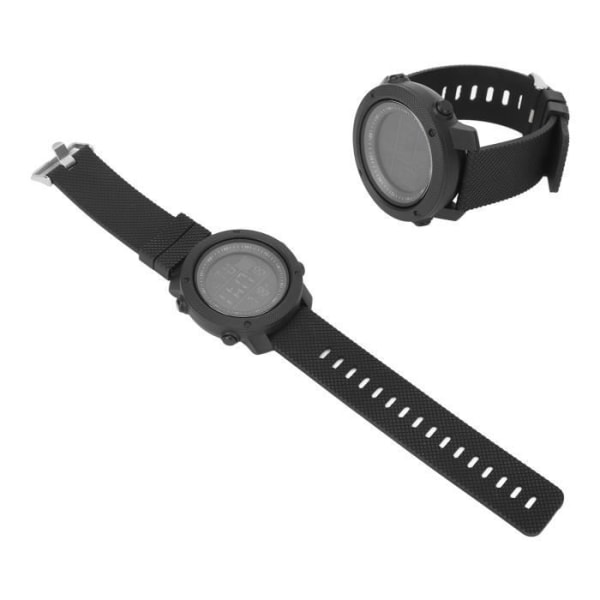 Sportklocka Bärbar Vattentät Multifunktion LCD Digital Armbandsur (Svart)-BEL