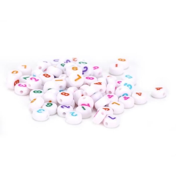 300 st färgglada vita runda numrerade pärlor Släta akrylpärlor Smyckenstillverkning Armband Kläder Textil