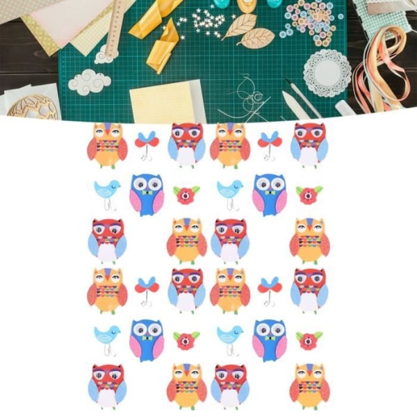 BEL-7643670074006-3D-klistermärke 4-set barn 3D-klistermärke DIY Owl Cartoon Sticker Kids Scrapbook-dekal