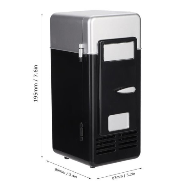 HURRISE Mini USB Kylskåp Mini USB Office Mini Uppvärmning och kylning Bärbart Kylskåp med dubbla användningsområden