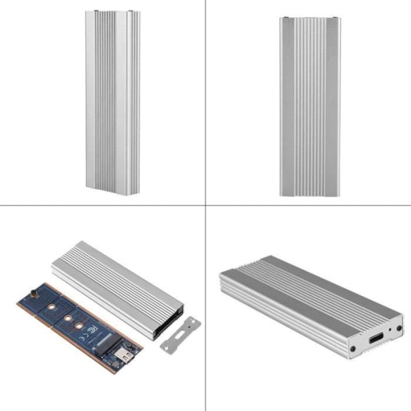 Xuyan HDD SSD-hölje USB3.1 till M.2 NVME NGFF PCIE till Type-C-adapter, silver och vit