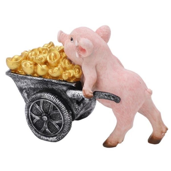 HURRISE Resin Pig Staty Ornament Lucky Pig Staty Levande Utseende Realistiska Detaljer Multi-Purpose