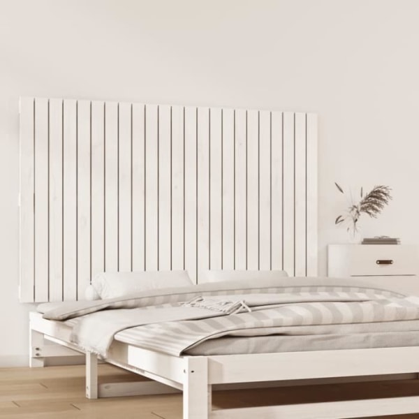 Väggmonterad sänggavel - ZJCHAO - Vit - 147x3x90 cm - Massivt trä - Klassisk - Tidlös