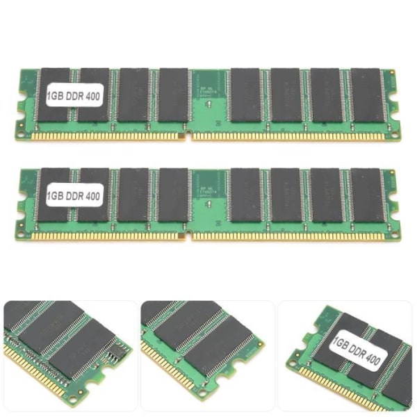 HURRISE Minnesmodul Minnesmodul, 2st stationär dator DDR 1GB 400Mhz PC-3200 Dubbelsidig 16-kornig datorlagring