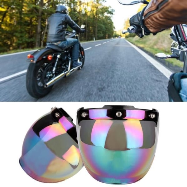 Motorcykelhjälmlins, Retro Motorcykel 3-snaps solskyddsskydd Vindtät hjälm Färgglad lins