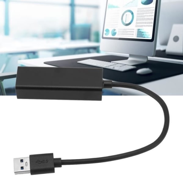 HURRISE USB 3.0 LAN-nätverksadapter USB 3.0-nätverksadapter, höghastighetsöverföring, datoranslutningspaket