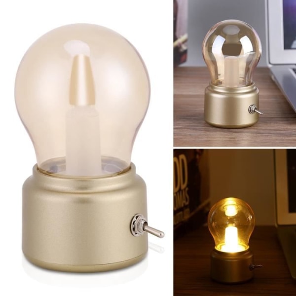 BEL-7293629041629-Creative Retro LED Nattlampa Lampa USB Uppladdningsbar Nattlampa Guld