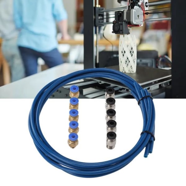 HURRISE PTFE-rörsats PTFE-rörsats Push Fitting Connector Skrivartillbehör för 3D-skrivare 1,75 mm filament