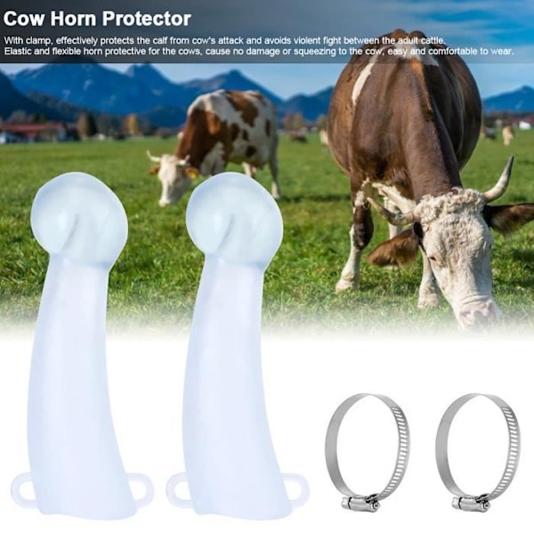 ZER- Cow Horn Protector Silikon Kalv Nötkreatur Tjur Ko Horn Anti-fighting Skyddsskydd Protector