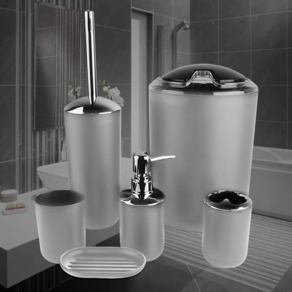 Tandborsthållare/kopp/dispenser/tvålskål/toalettborsthållare/soptunna för badrum Grå