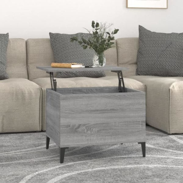 BEL-7076732322133-Sonoma grått soffbord 60x44,5x45 cm Konstruerat trä