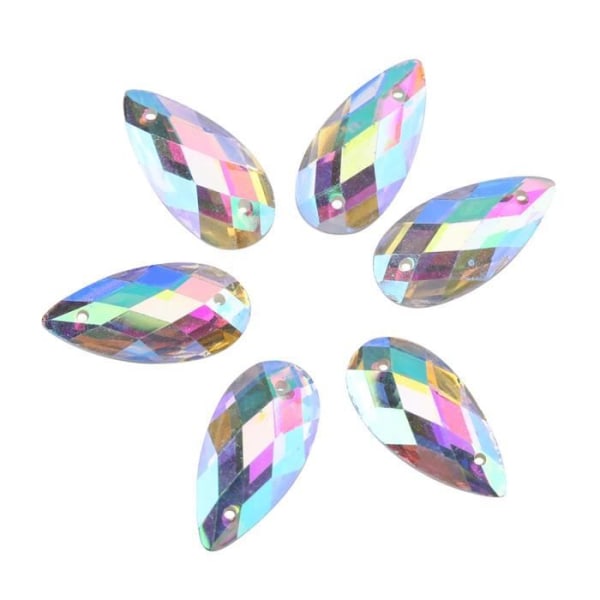 HURRISE Kristallknapp 200 st/pack Akrylharts Flatbacksömnad Glänsande kristall med hål Hantverkstillbehör