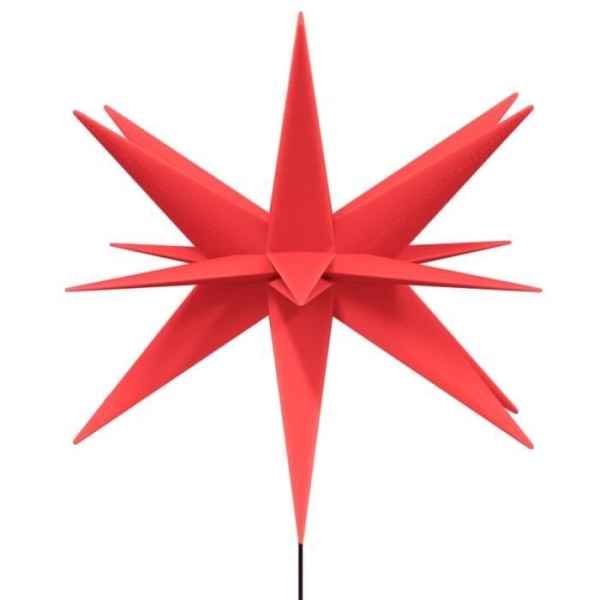 BEL-7423054581227-Mähriska stjärnor med pålar 3 st LED vikbar röd 35 cm