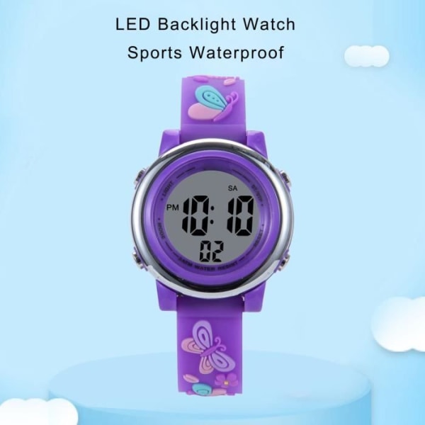 BEL-7293629230849-digital barnklocka LED-klocka för barn med vattentät bakgrundsbelysning Cartoon Digital barnklocka med väckarklocka