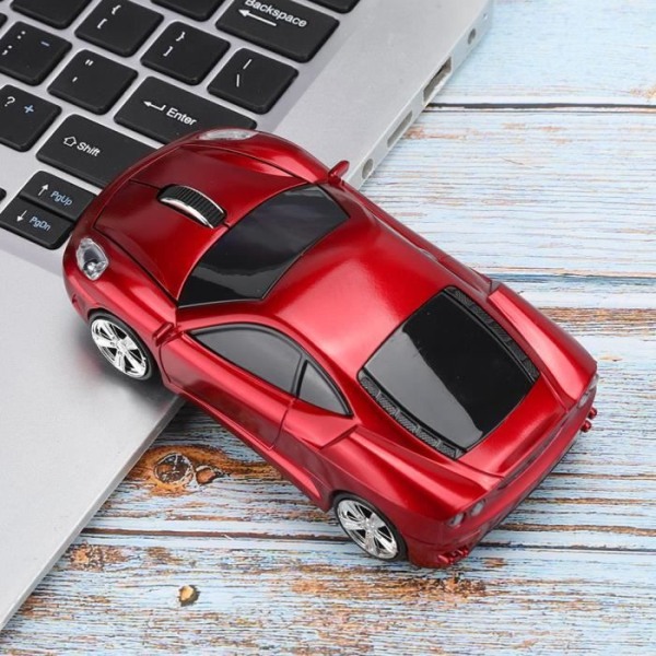 Zerone PC-mus för Ferrari bilmodell Creative 2.4G 1200DPI trådlös mus för bärbar dator (röd)