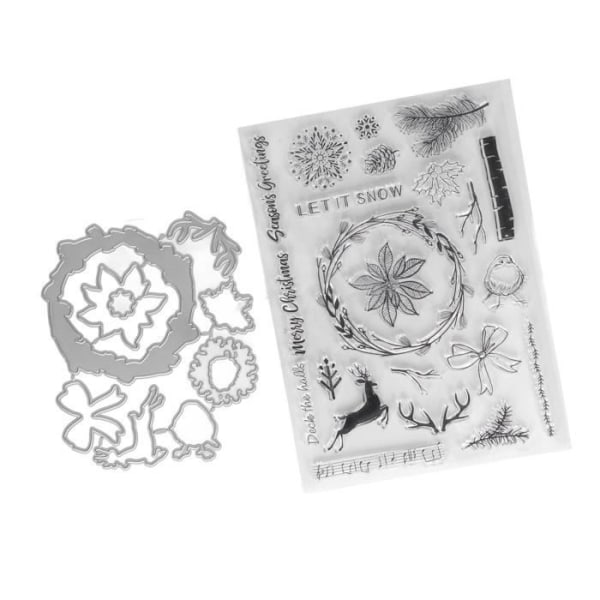 LIX Christmas Clear Stamp DIY Hand Account Stamp Die Set Christmas Deer Snowflake (T1604TC)