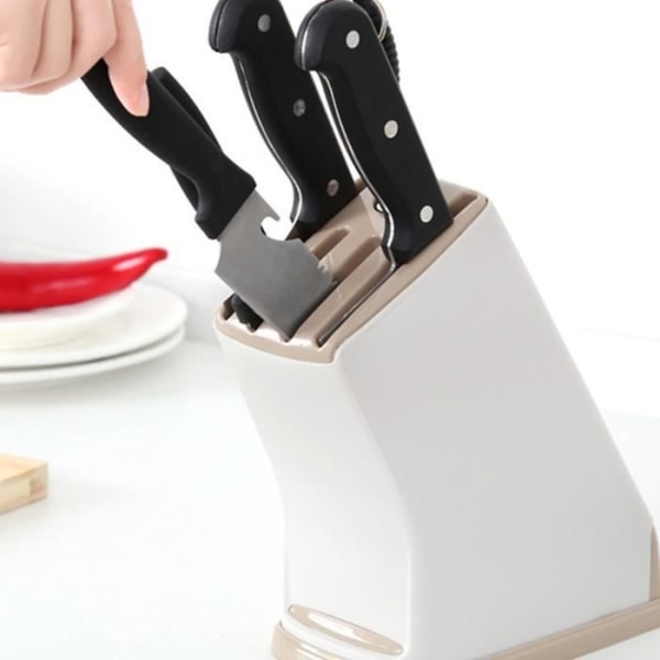 HURRISE Knivblock Bolck-behållare för hushållsköksknivar, Dräneringshållare för bordsskivor