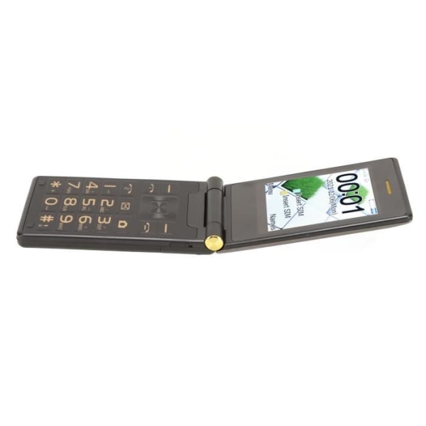 HURRISE Flip Mobiltelefon, Flip 3G Seniortelefon 5900mAh för dagligt liv bärbar telefoni.