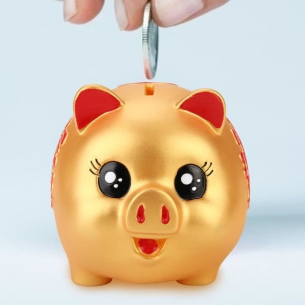 TMISHION Kassalåda Gyllene Söt Plast Gris Bank Pig Toy Mynt Pengar Kontanter Samlarobjekt Sparlåda Barngåva