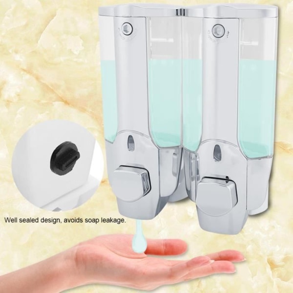 HURRISE tvål dispenser Väggmonterad skum tvål lotion dispenser 350/700 ml (dubbelt utlopp 700 ml)