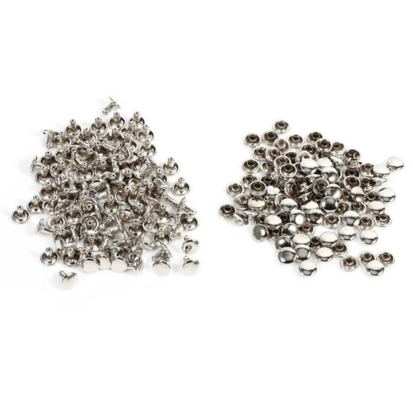 NAKESHOP 100 set 8 x 8 mm Dubbelkåpa Nit Metall Läder Hantverksreparationer Dubbar Spike Dekoration (silver)