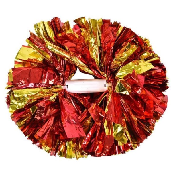 De bästa pumparna Cheerleading Aerobics Pom Poms för dansskolans idrottstävling (rött+guld)