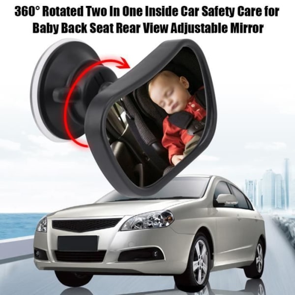 BEL-7643670102693-Justerbar babybackspegel 360° roterad två i ett inuti bil Säkerhetsvård för