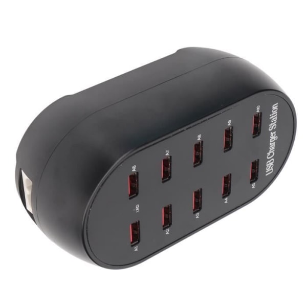 HURRISE USB Charging Hub 10 Port USB Laddstation Liten Desktop USB Snabbladdning Hub för hotell