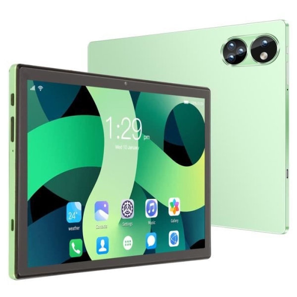 HURRISE Tablet 4G Tablet 10,1 tum Grön 4G Callable Tablet för Android 12.0 6GB 128GB 8 Core CPU Dual Camera