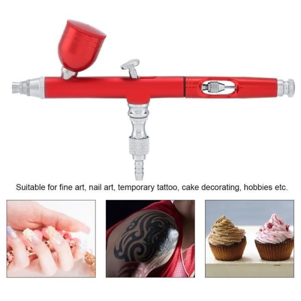HURRISE Airbrush Art Paint Gravity Feed Dual Action Airbrush Gun 0,3 mm Verktygssats för