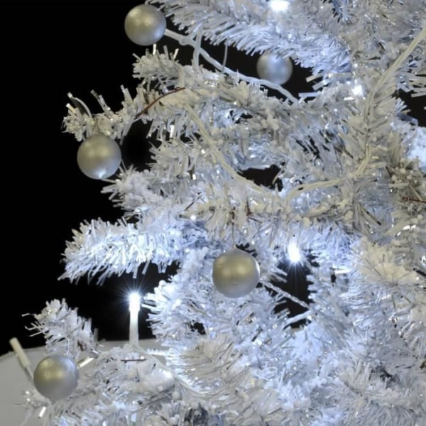 BEL Snowy Christmas Tree Distinkt snöfallsdesign med paraplybas Vit 170 cm med 72 grenar 9145839233616
