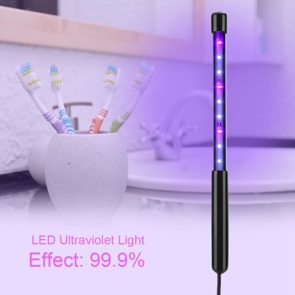 HURRISE ultraviolett lampa LED ultraviolett ljus, justerbar ljusriktning, USB-driven, fickhårdvara