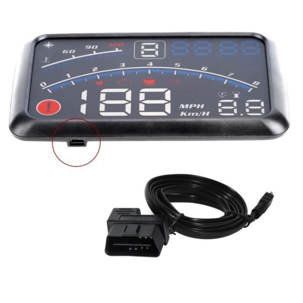 LIX- Universal HUD Universal Car HUD Display Speed Limit Warning MPH/KM/h Plugg &amp; Spela