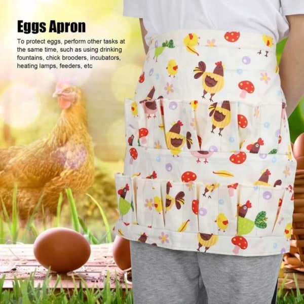 HURRISE Ägg som håller i skyddsförkläde Ägg Samlar skyddsförkläde Flera fickor Kycklingägg Samling