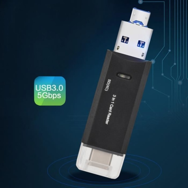 TBEST kortläsare - Micro USB/Typ C - SD/TF - Höghastighetsöverföring - Vit
