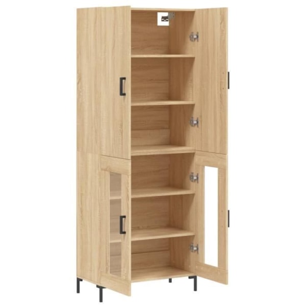 BEL-7423054509207-Hög skänk Sonoma ek 69,5x34x180 cm Konstruerat trä